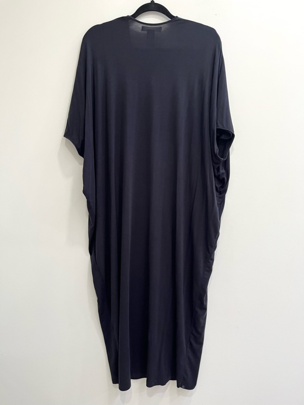 Barefoot Dreams Luxe Milk Jersey Caftan Dress Black Nightgown Oversized One Size - Picture 4 of 13